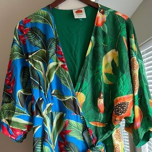 Two pattern Farm Rio maxi wrap dress